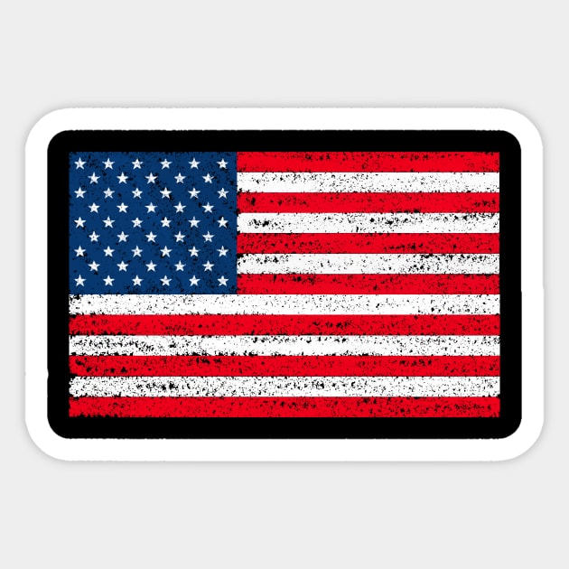 USA flag Sticker by Cute Tees Kawaii